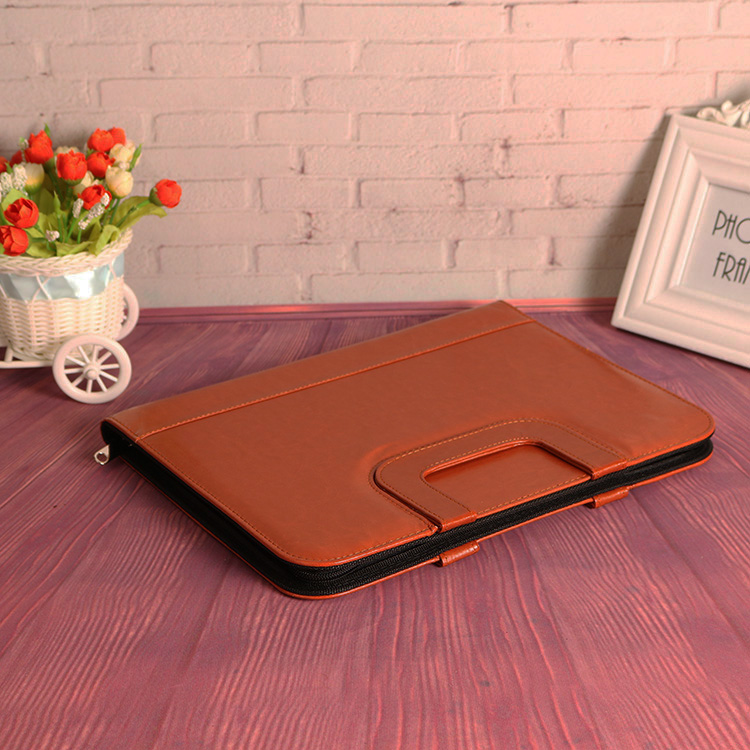In-stock zipper briefcase, A4 business office manager's binder, folder storage holder, customizable LOGO Specification image