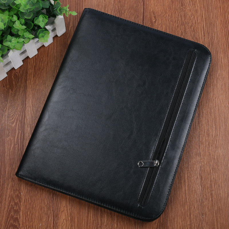 Zipper briefcase A4 office manager's folder loose-leaf business multi-functional PU file folder factory wholesale details Picture