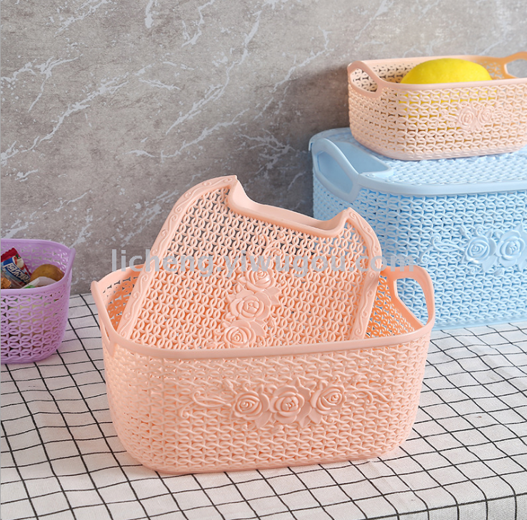 Store kitchen washing baskets, bathroom dirty clothes storage baskets, hollowed-out storage baskets, desktop snacks and toys Application Scenario