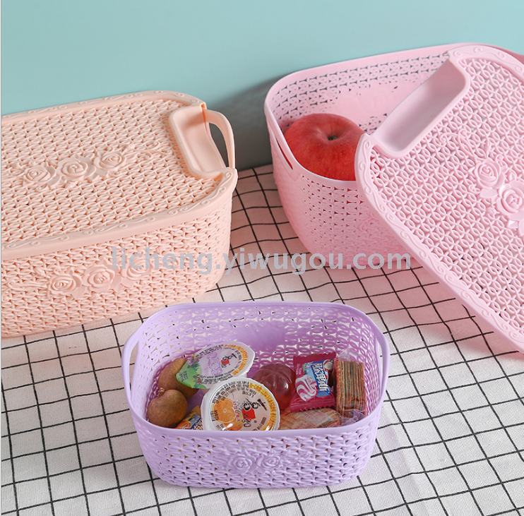 Store kitchen washing baskets, bathroom dirty clothes storage baskets, hollowed-out storage baskets, desktop snacks and toys Specification image