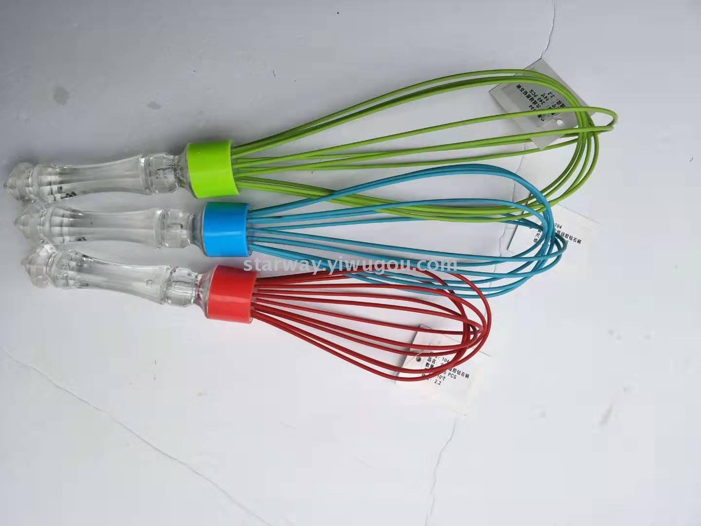 2.2 Six-wire silicone diamond handle manual silicone whisk Manual whisk mixer