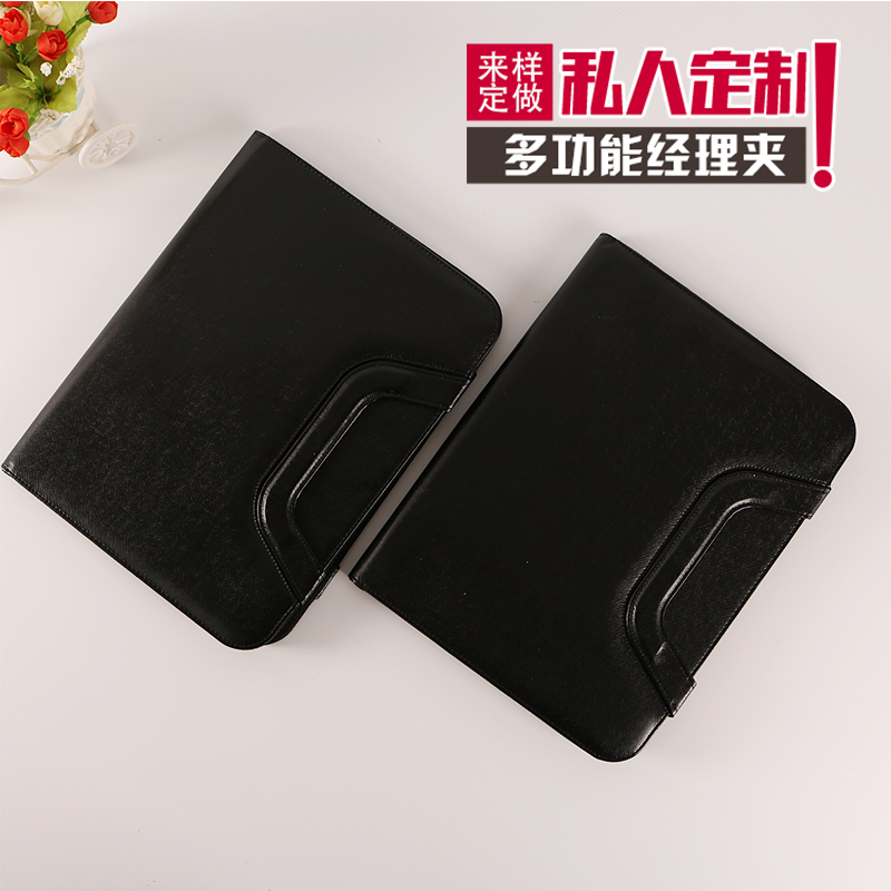 Customized A4 leather folders for cross-border use, multi-functional business folders, office sales manager folders, factory direct sales details Picture