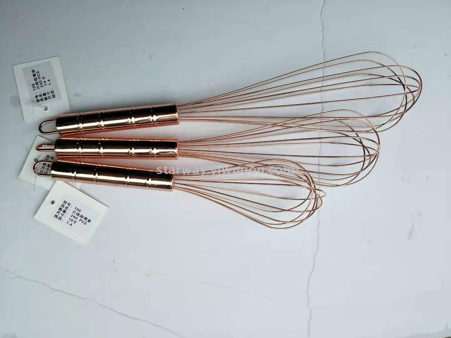 1.6 Six-wire Rose Gold Rose gold stainless steel whisk Manual whisk whisk