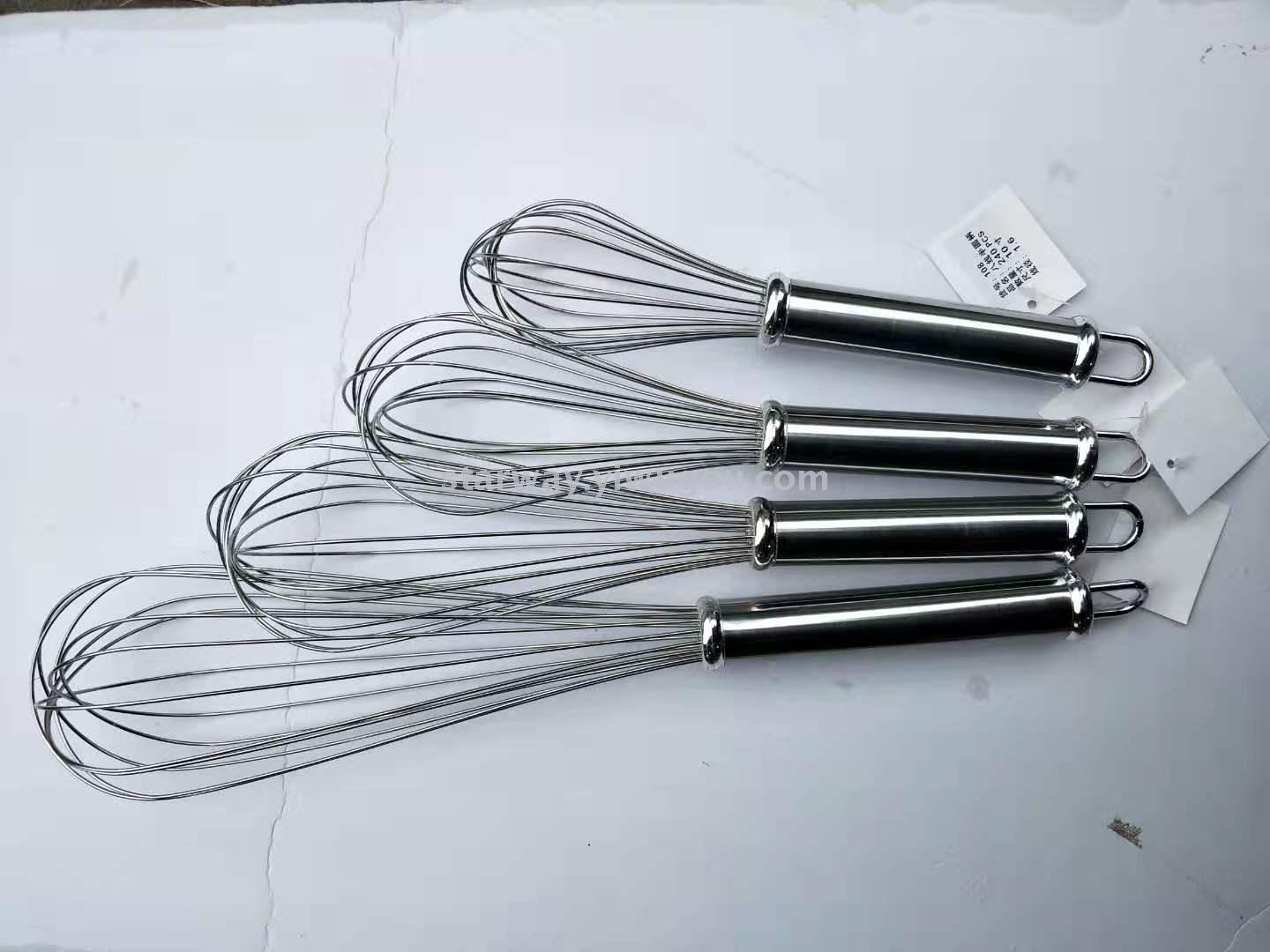1.6 Eight-wire semi-round handle stainless steel whisk Manual whisk mixer