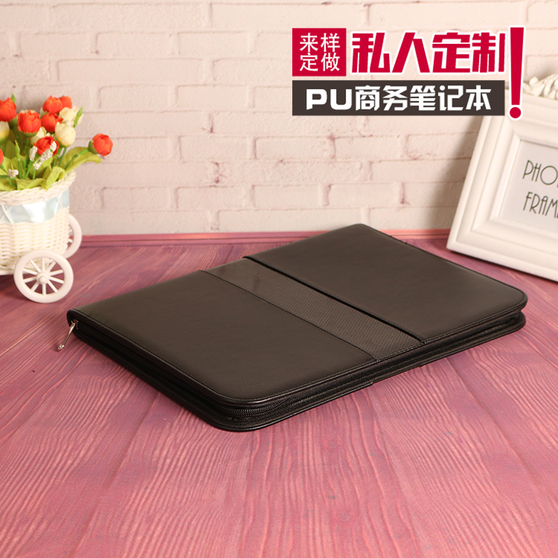 A4 faux leather folder, multi-functional leather file folder, meeting contract folder, signing folder, manager's folder, office supplies details Picture