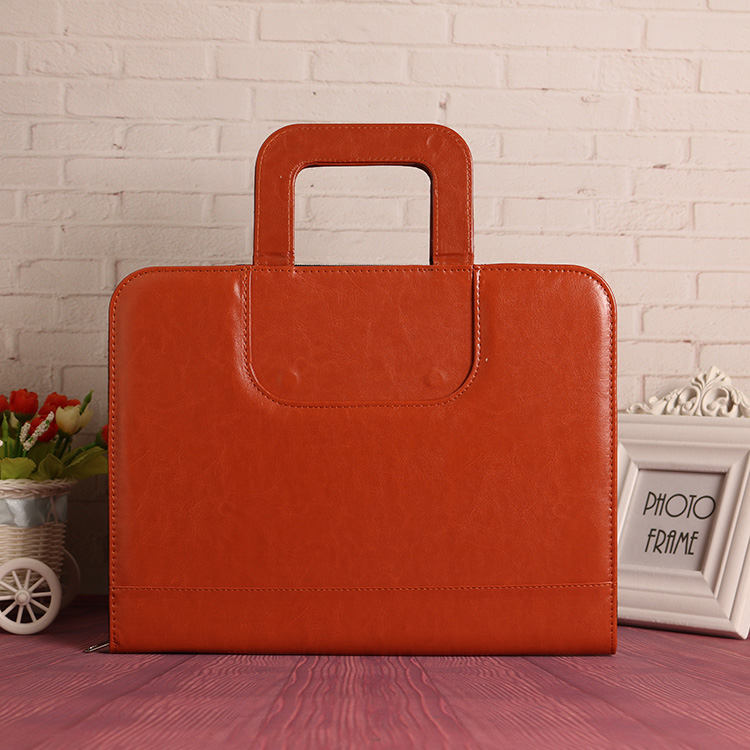 In-stock zipper briefcase, A4 business office manager's binder, folder storage holder, customizable LOGO details Picture