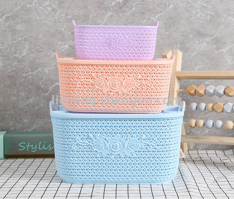 Store kitchen washing baskets, bathroom dirty clothes storage baskets, hollowed-out storage baskets, desktop snacks and toys