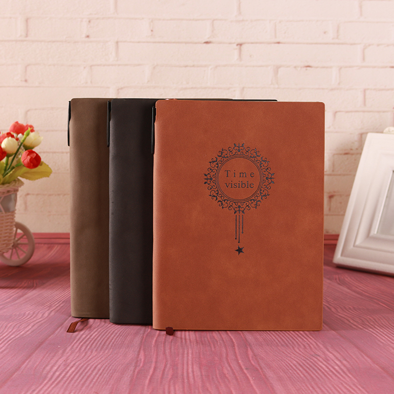 Professional custom sheepskin surface notebook, retro business notebook with imitation leather, A5 office diary, custom-made LOGO details Picture