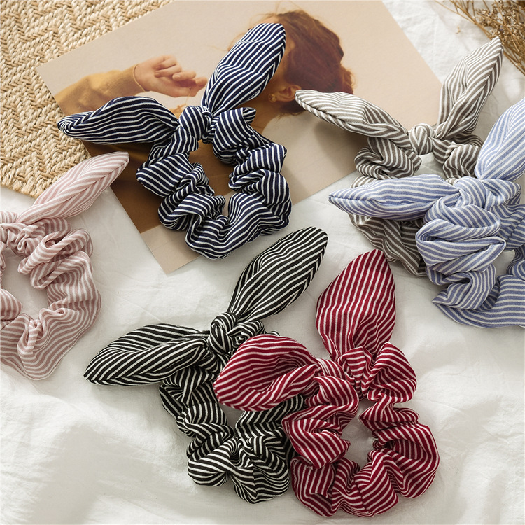 Direct sales from the manufacturer of new European and American ponytail, large intestine circle, hair band, knot, rabbit ear headwear, large bow, ribbon and tassel details Picture