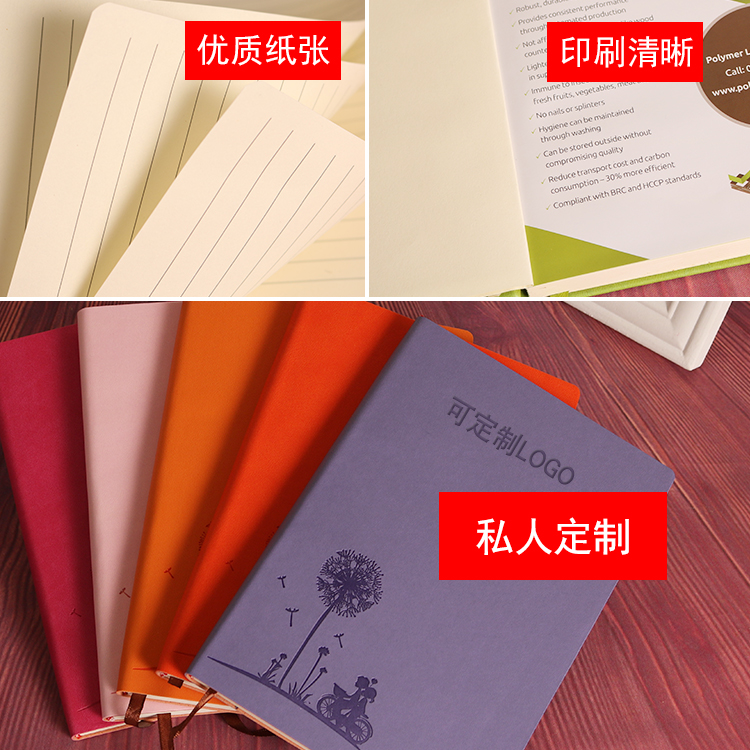 Factory wholesale notebooks, student fresh and clean diaries, business office faux leather surface notebooks available for customization Application Scenario