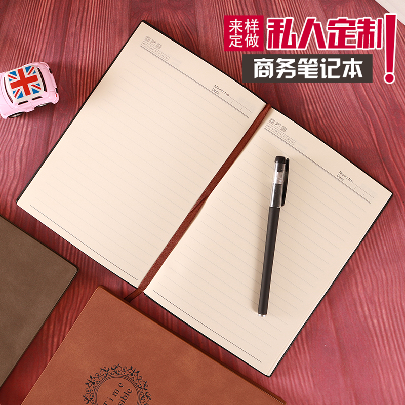 Professional custom sheepskin surface notebook, retro business notebook with imitation leather, A5 office diary, custom-made LOGO Item Picture