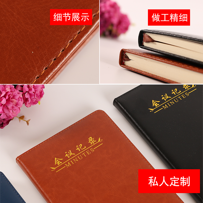 Business currency meeting record book, note-taking notebook, PU office supplies, professional LOGO customization factory direct sales Item Picture