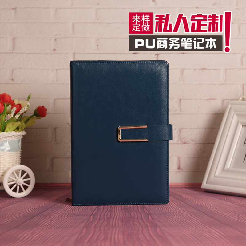 Faux leather business office gift set, PU paperback notebook, practical leather surface buckle notebook, custom logo details Picture
