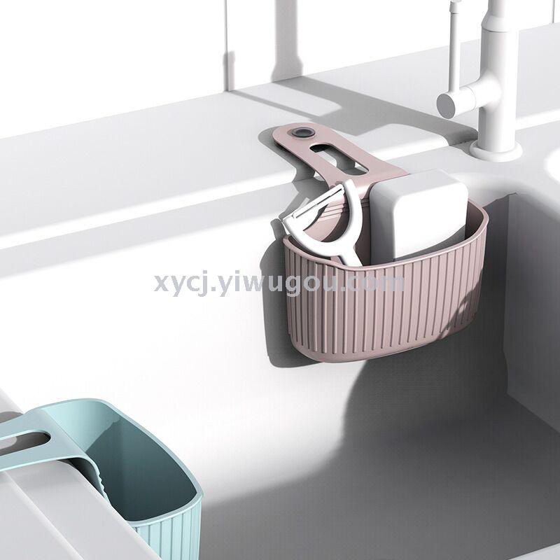 Wall-mounted sink hanging bag, invisible suction cup, kitchen storage basket, storage hanging bag, large size Application Scenario