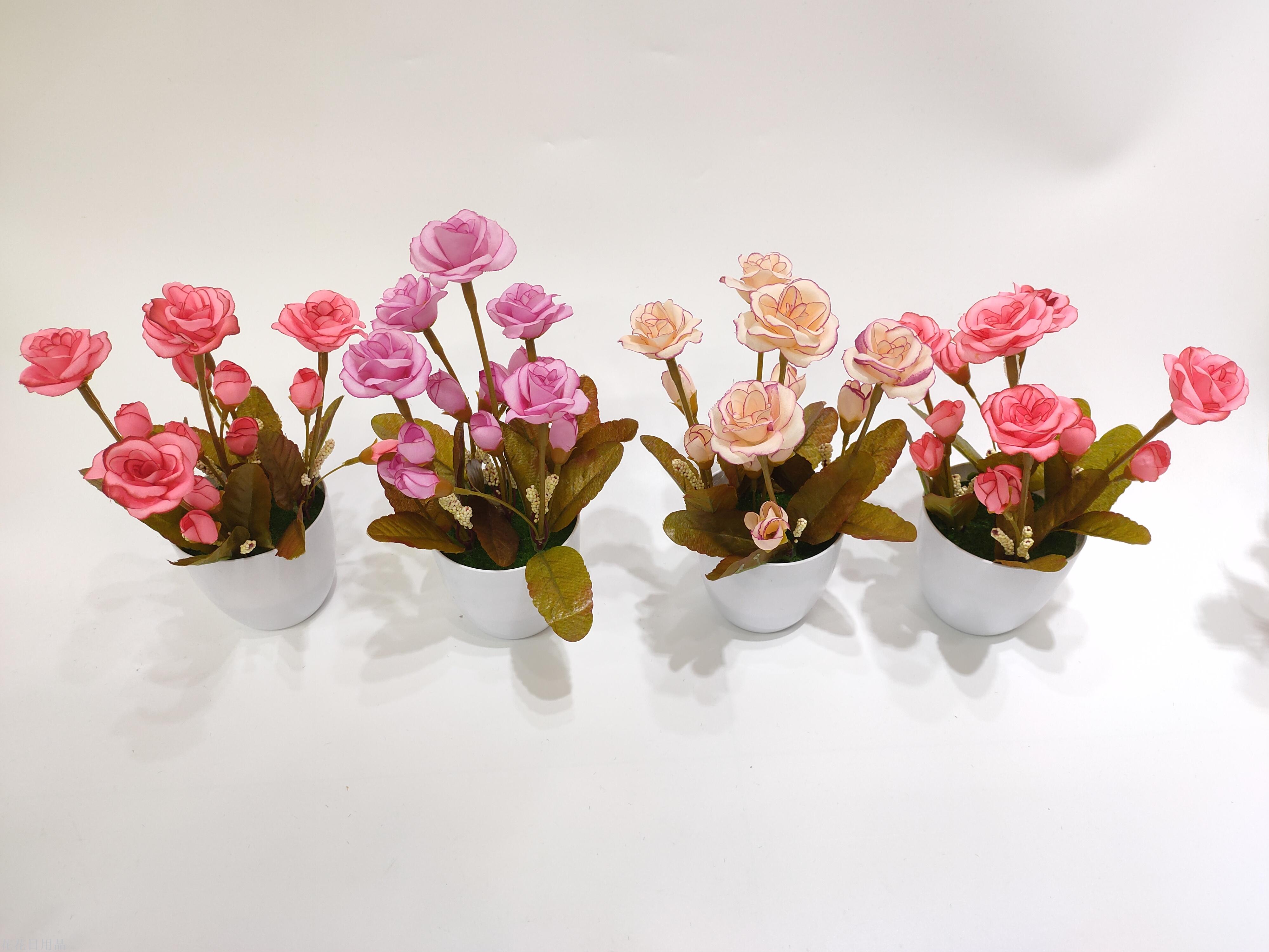 新款仿真花秋色玫瑰花塑料花盆景装饰品配件花生日礼物