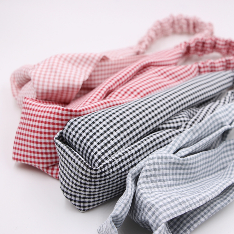 Fabric large and small checkered cross elastic hair bands, Korean-style facial wash hair bands, hair bands, versatile cross hair accessories for women Specification drawing