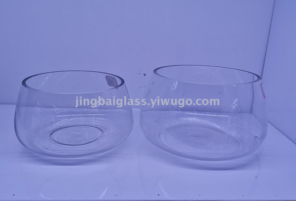 Clear glass vase Copper money grass hydroponic plant pot green flower Glassware living room round fish tank