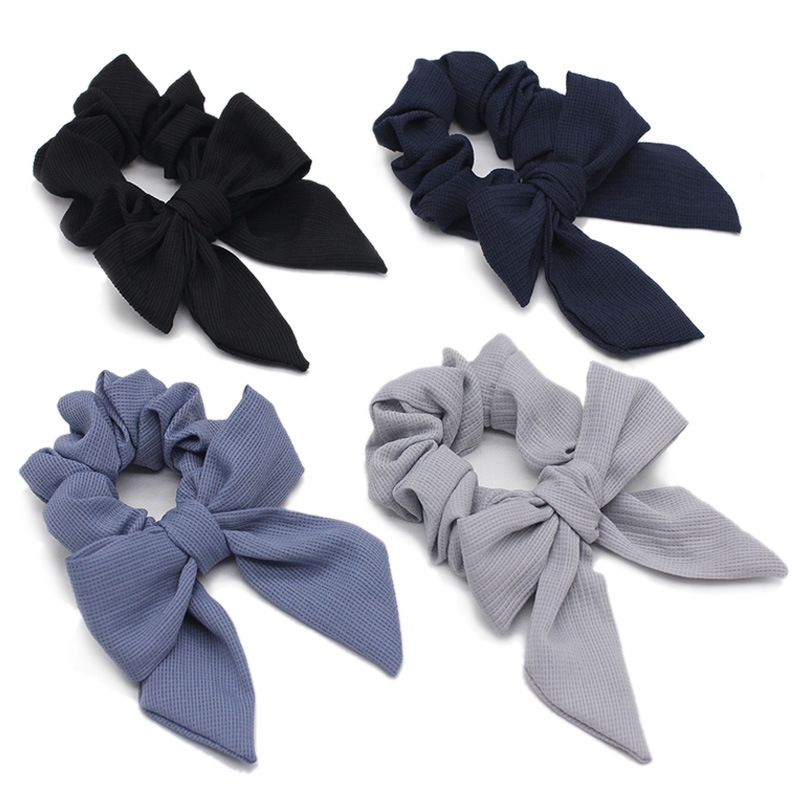 Wholesale of pure color ribbons, simple and fashionable bow hair bands, multi-functional hair ties, fabric hair accessories and headwear for girls details Picture