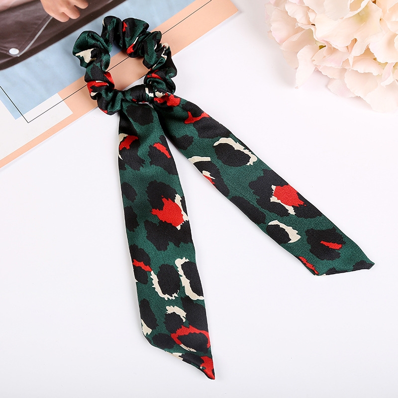 Wholesale of creative leopard print hair bands for women, fashionable and retro printed fabric, bow hair accessories, ribbons and headwear Specification drawing