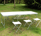 铝桌180*60圆管铝桌套装花园庭院户外野餐桌套装携带方便