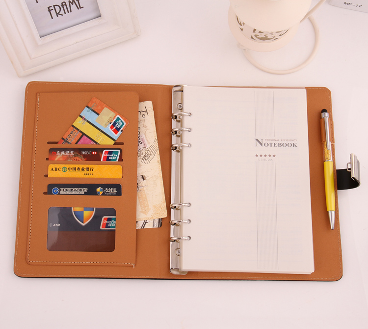 Factory direct sales of high-end leather creative gifts, password loose-leaf notebooks, note-taking notebooks, custom logos, wholesale in stock Item Picture