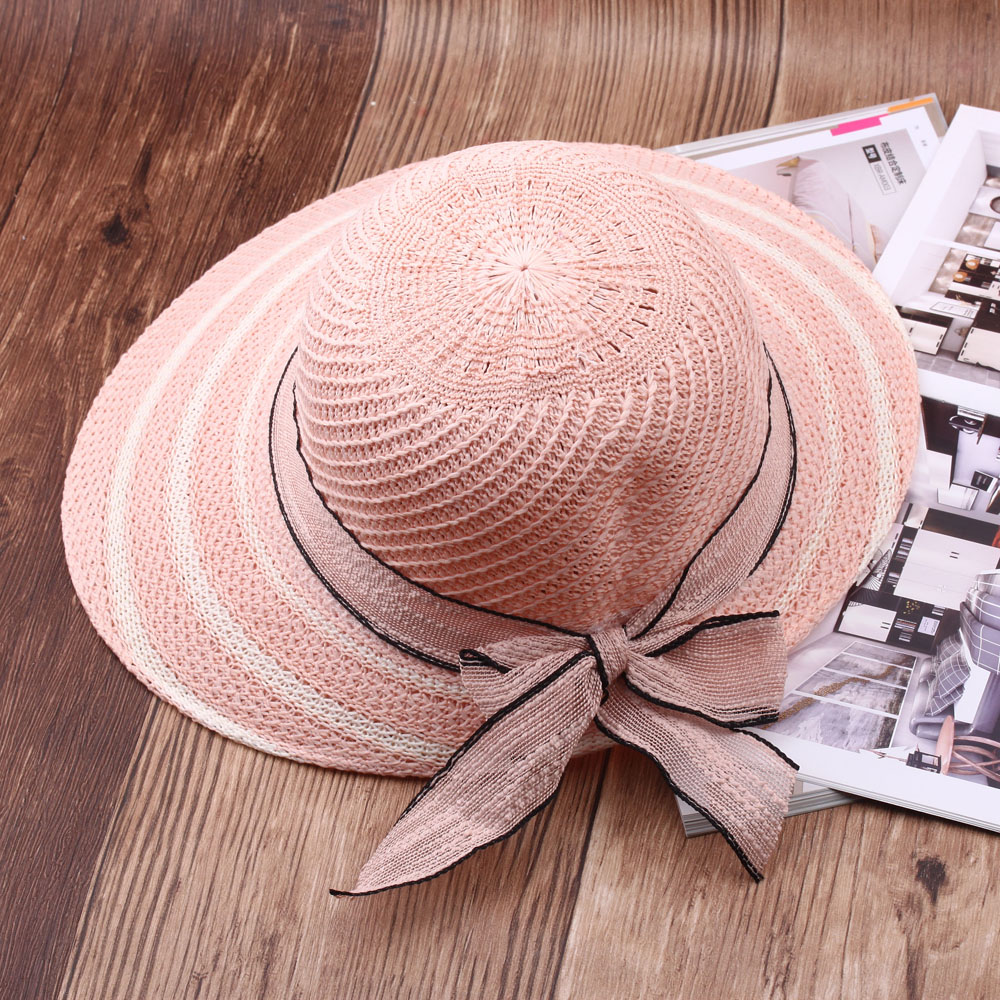 Straw hat, women's beach hat, vacation and travel sun hat, fresh and elegant lady's versatile wide-brimmed sun hat Specification image