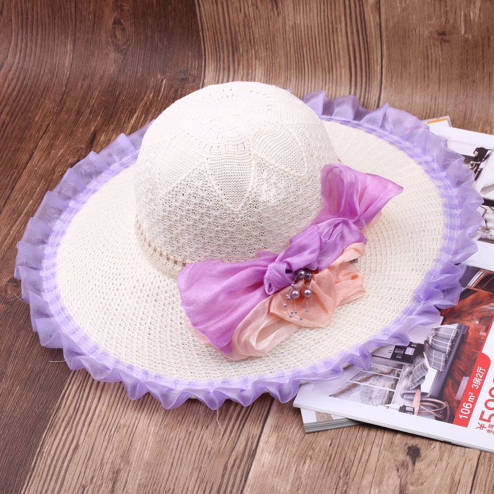 Straw hat, women's beach hat, vacation and travel sun hat, fresh and elegant lady's versatile wide-brimmed sun hat Application Scenario