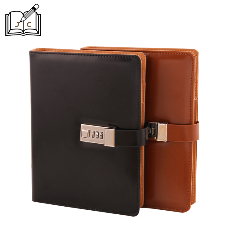 Factory direct sales of high-end leather creative gifts, password loose-leaf notebooks, note-taking notebooks, custom logos, wholesale in stock