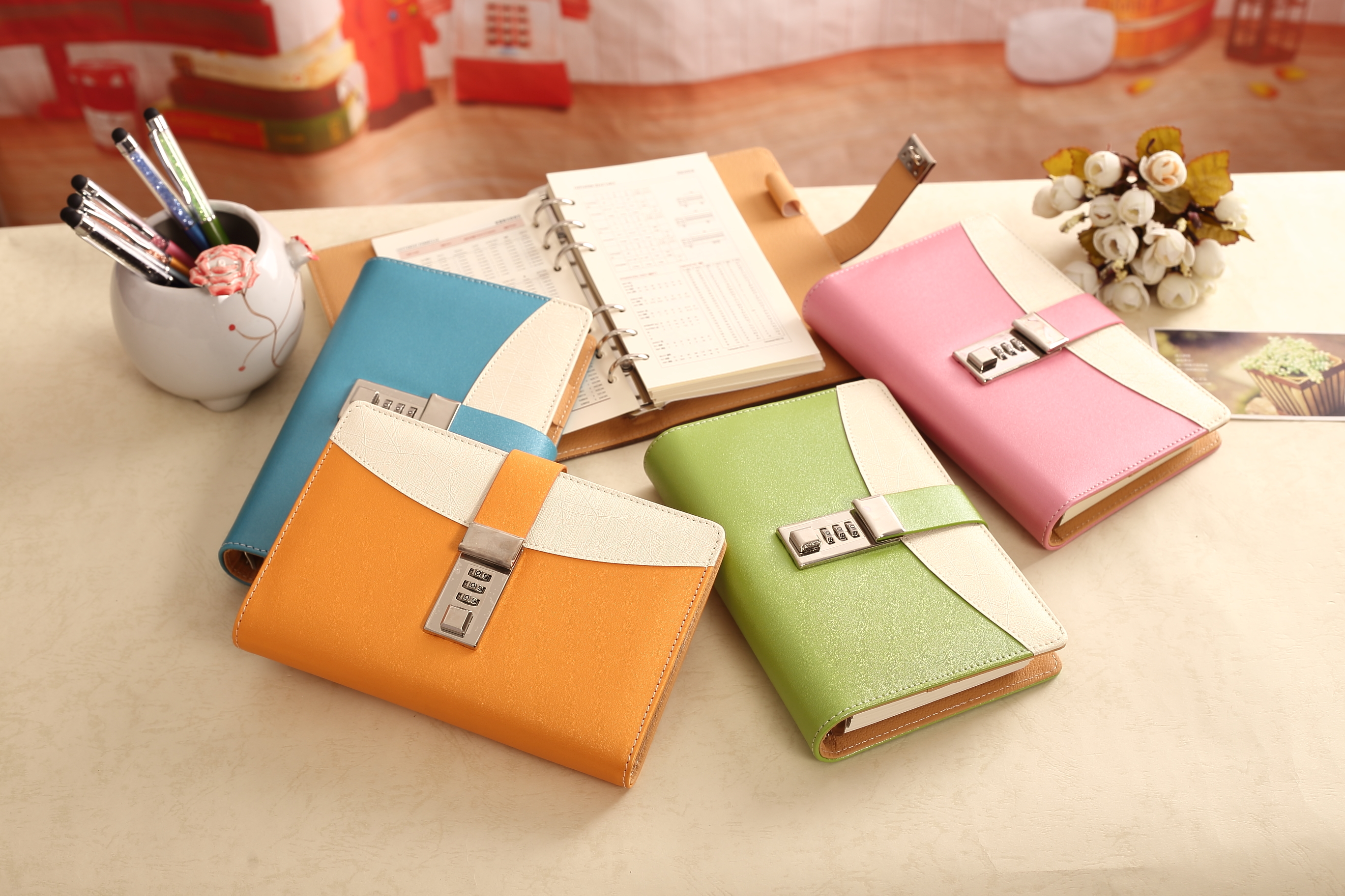 Creative and cute password notebook, fresh and clean style loose-leaf notebook, notepad, notebook custom logo, wholesale in stock Application Scenario