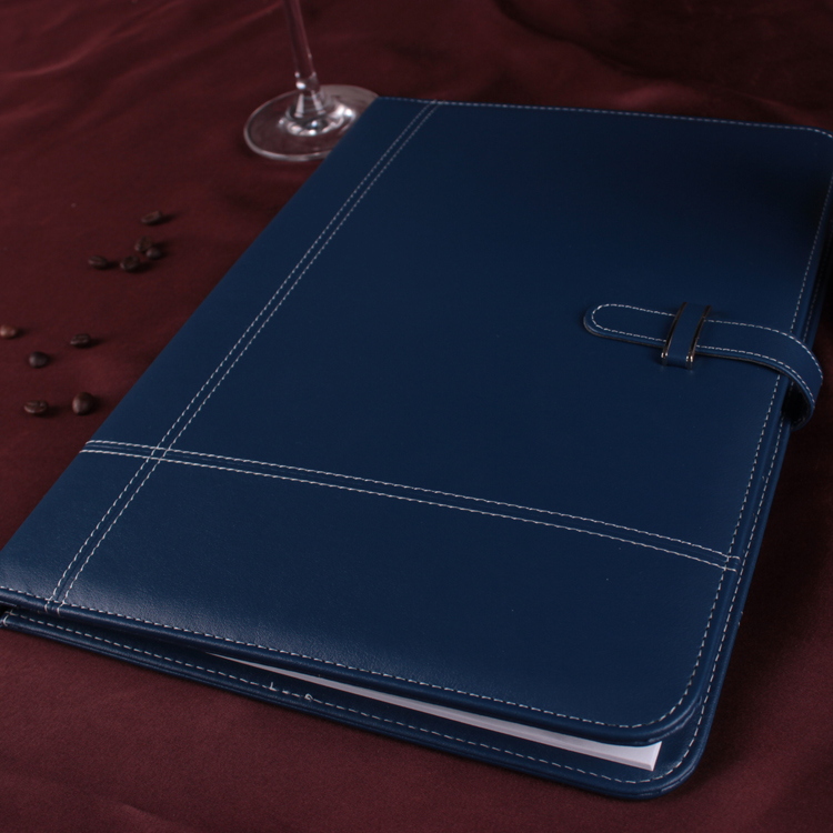 The manufacturer customizes multi-functional buttoned folder A4PU manager's clip and business meeting zipper bag with customizable logo Specification image