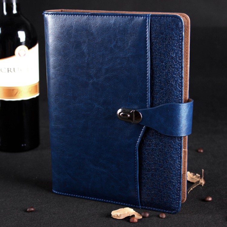 A5 high-end business office gift, color-changing leather loose-leaf notebook with buckle, stationery, notepad, customizable LOGO details Picture