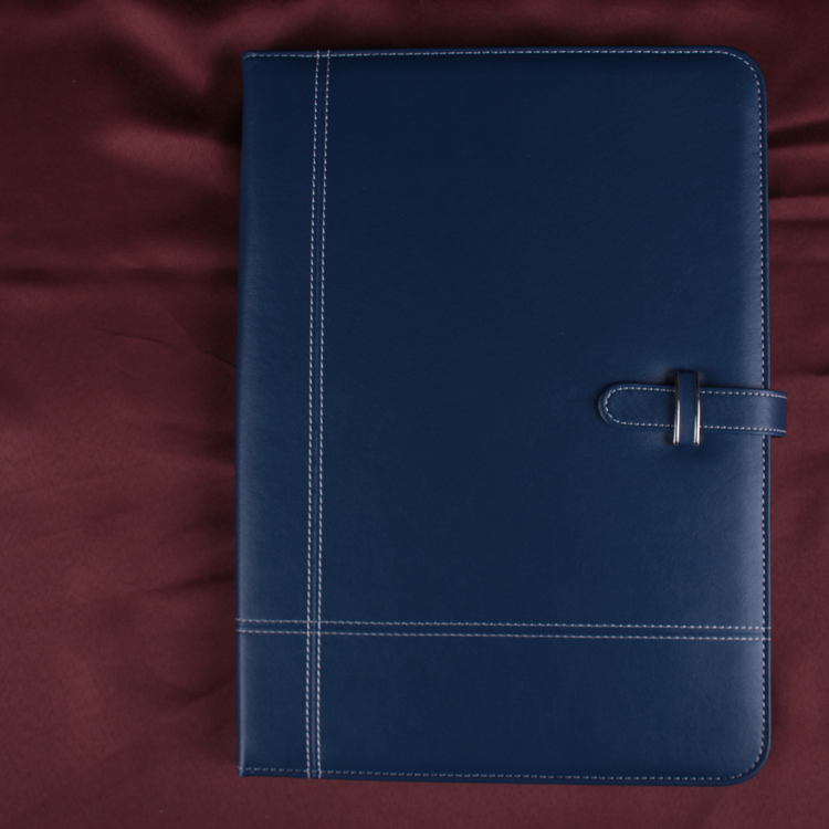 The manufacturer customizes multi-functional buttoned folder A4PU manager's clip and business meeting zipper bag with customizable logo details Picture