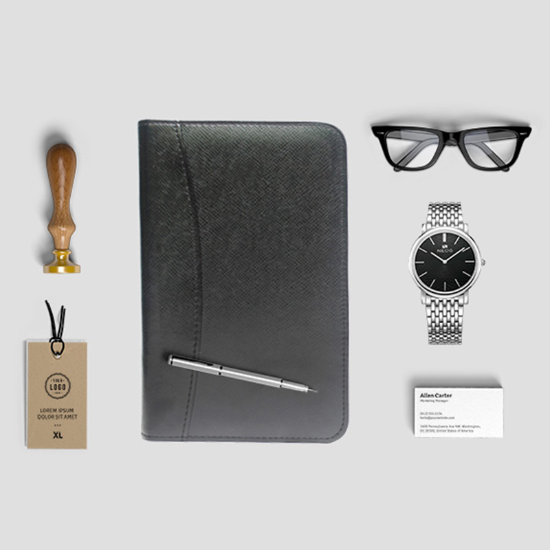 Customized business zipper notebook with leather cover, multi-functional portable notepad with calculator, manager's folder, office wholesale details Picture