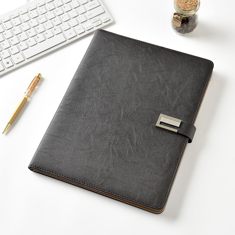 Customized A4 multi-functional business manager with buckle imitation leather sales folder by the manufacturer. Customized LOGO for real estate contract details Picture