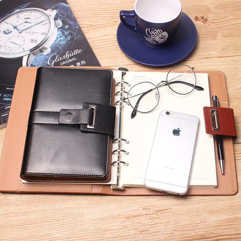 Factory direct sales, high-end business imitation belt buckle loose-leaf notebooks, office stationery, notepads wholesale, customized logo Application Scenario