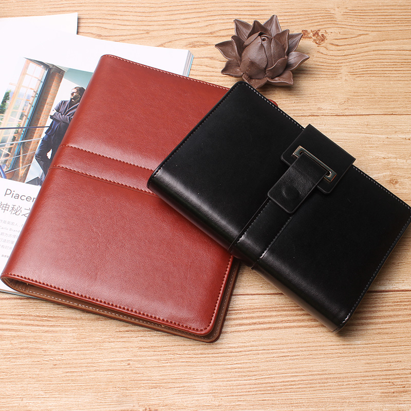 Factory direct sales, high-end business imitation belt buckle loose-leaf notebooks, office stationery, notepads wholesale, customized logo details Picture