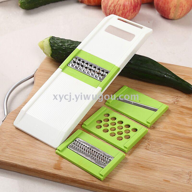 Four-in-one Japanese multi-purpose vegetable grater, cutting into strips, shreds and slices, stainless steel fruit and vegetable grater Item Picture