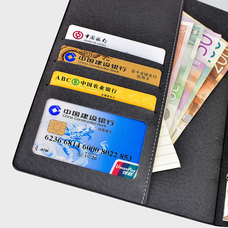 Customized creative business notebook with wood-grain imitation three-fold portable loose-leaf book a5 notebook diary manufacturer wholesale Item Picture