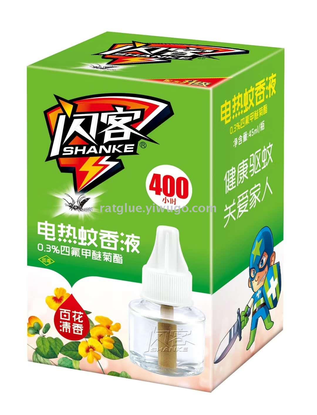 420 闪客新版电热蚊香液驱蚊液45ml 400小时保护 厂家直销