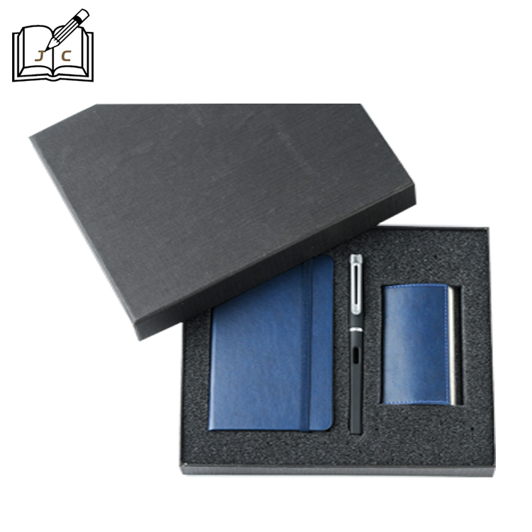 Customized business notebook set, creative high-end a6 notebook with pu leather surface, diary book gift box, customized Logo