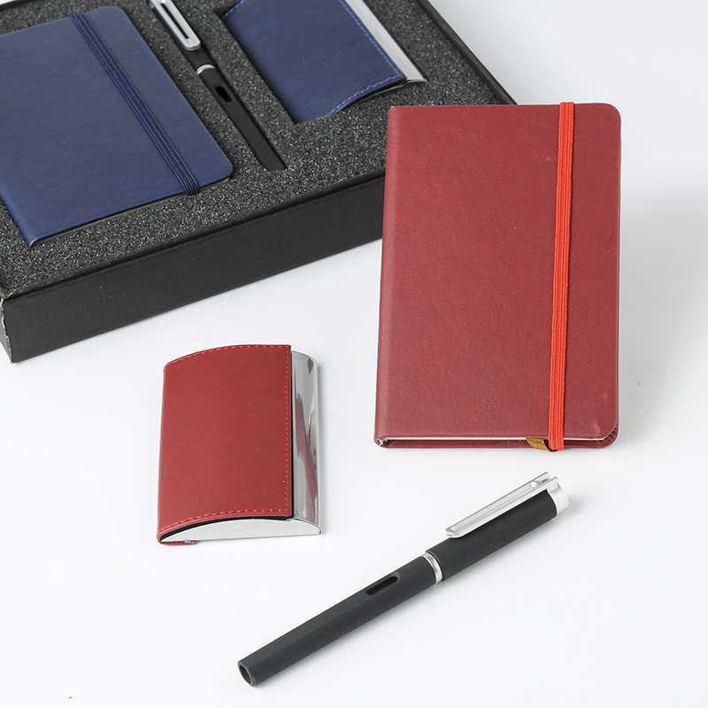 Customized business notebook set, creative high-end a6 notebook with pu leather surface, diary book gift box, customized Logo Application Scenario