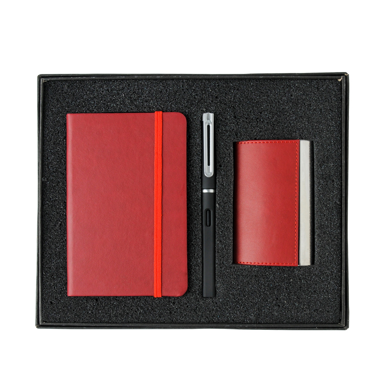 Customized business notebook set, creative high-end a6 notebook with pu leather surface, diary book gift box, customized Logo details Picture