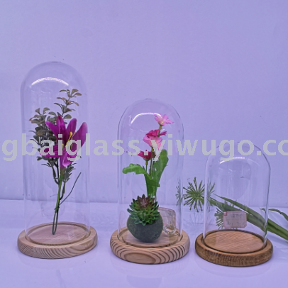 Glass microlandscape cover, eternal flower cover, glass cake tray, glass cover