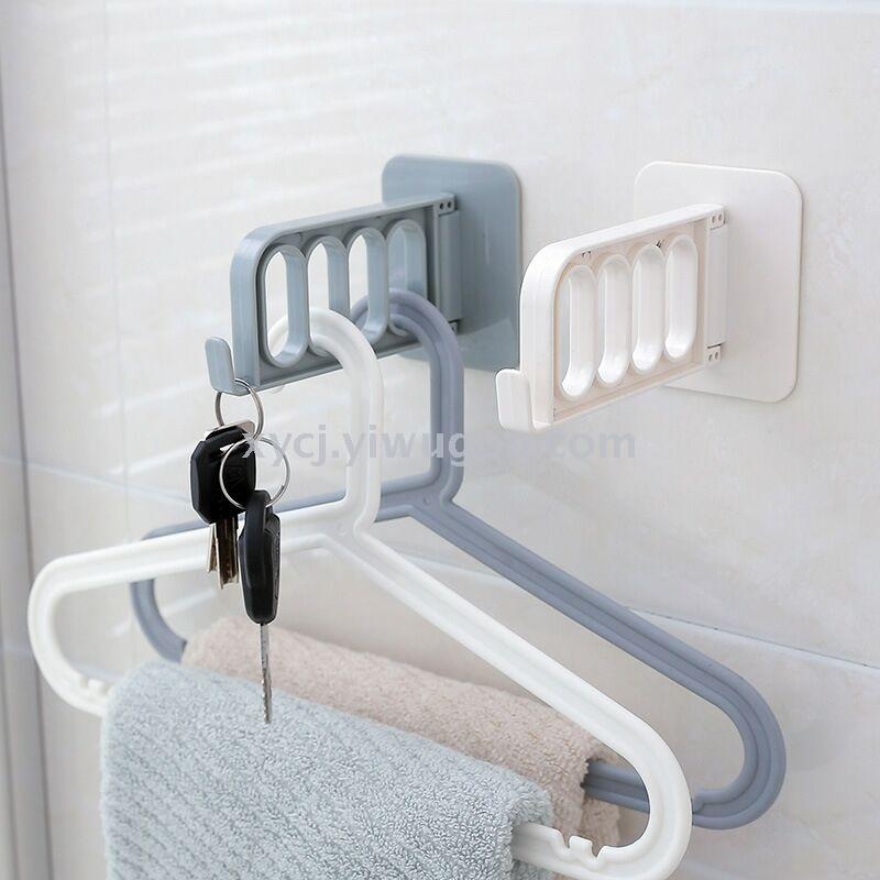 Seamless plastic hanger hook wall-mounted clothes storage rack