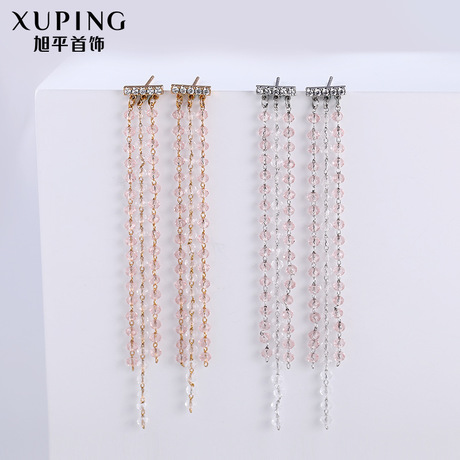 Xuping joyería nueva llegada borlas pendientes mujeres primavera verano japón y corea ins nicho chapado en oro fábrica venta directa pendientes YW-E5 details Picture