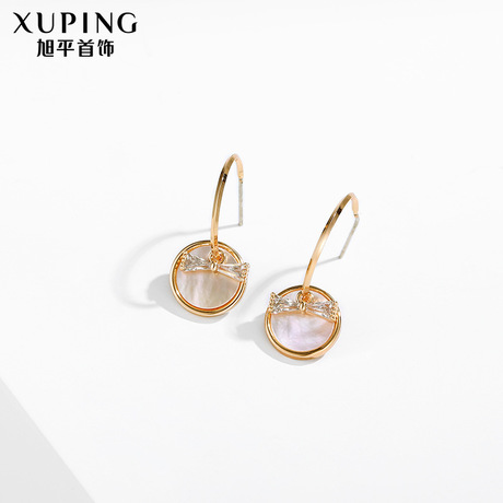 Xuping Jewelry's new Spring and summer earrings for women, Japanese and Korean ins, personalized and elegant, gold-plated, factory direct sales earrings YW-E38 Specification image