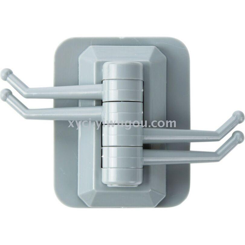 Rotating hook, strong adhesive towel hanger, bathroom wall storage four-claw hook Item Picture
