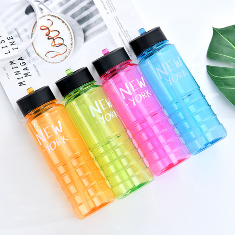 Plastic water bottle cup, anti-slip with straw, sports water cup, cycling fitness cup, custom LOGO gift details Picture