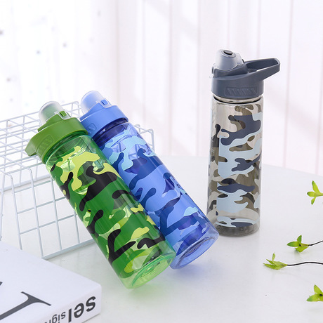 2019 Camouflage plastic sports water cup lock buckle Portable Space cup sealed leak-proof sports water bottle manufacturer Specification image