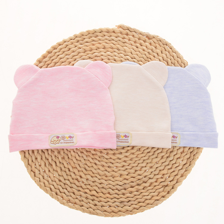 Baby cotton tire hats for boys and girls, autumn and winter styles, 0-3 months old baby hats factory direct sales
